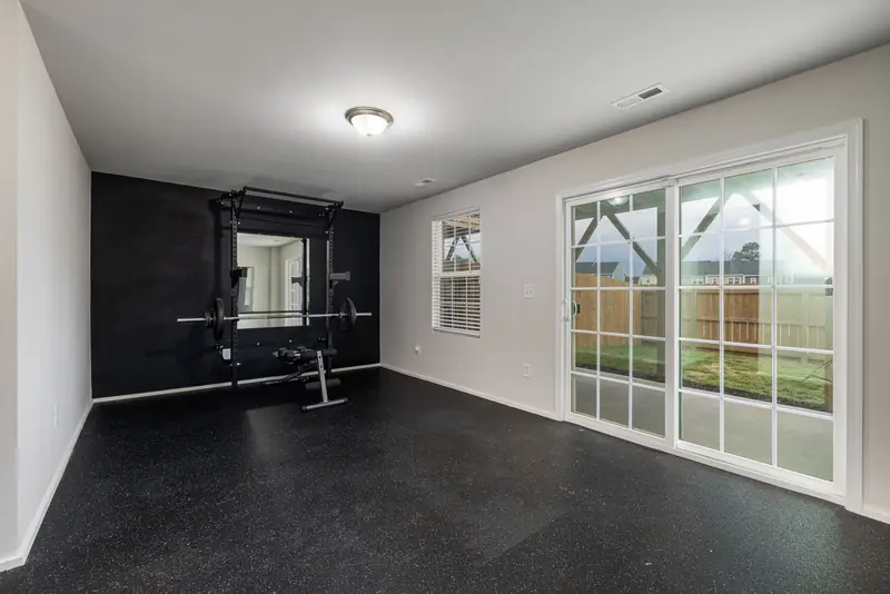 Gym with a mirror wall