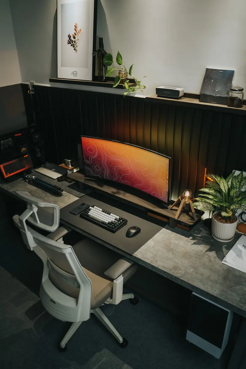 Desk and shelving