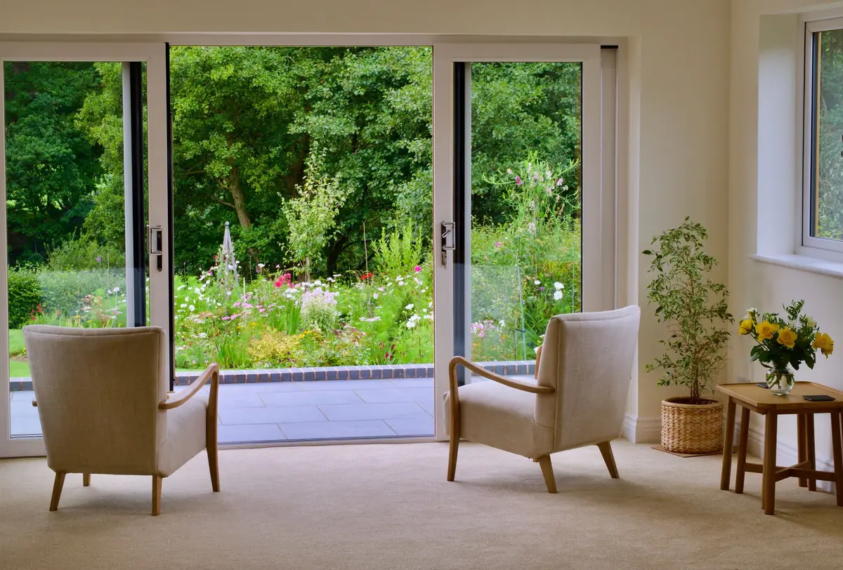 A garden room in a converted garage space