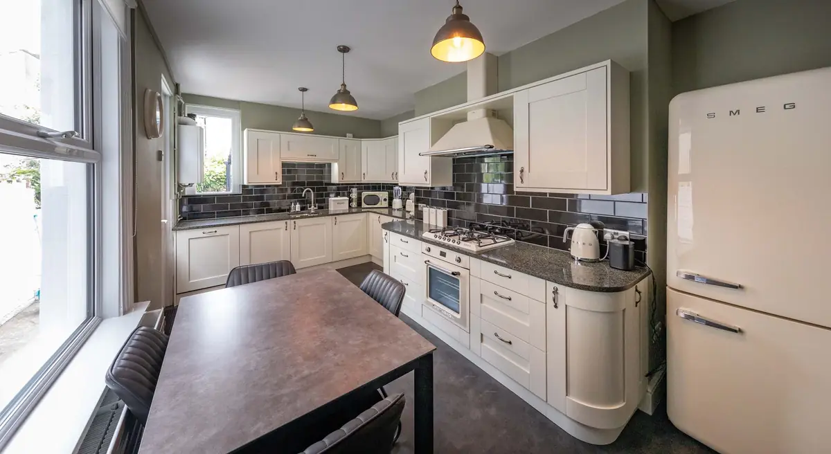 A bigger kitchen in a converted garage space