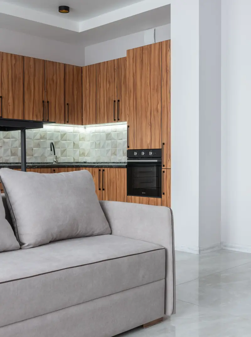 Kitchen and sitting area